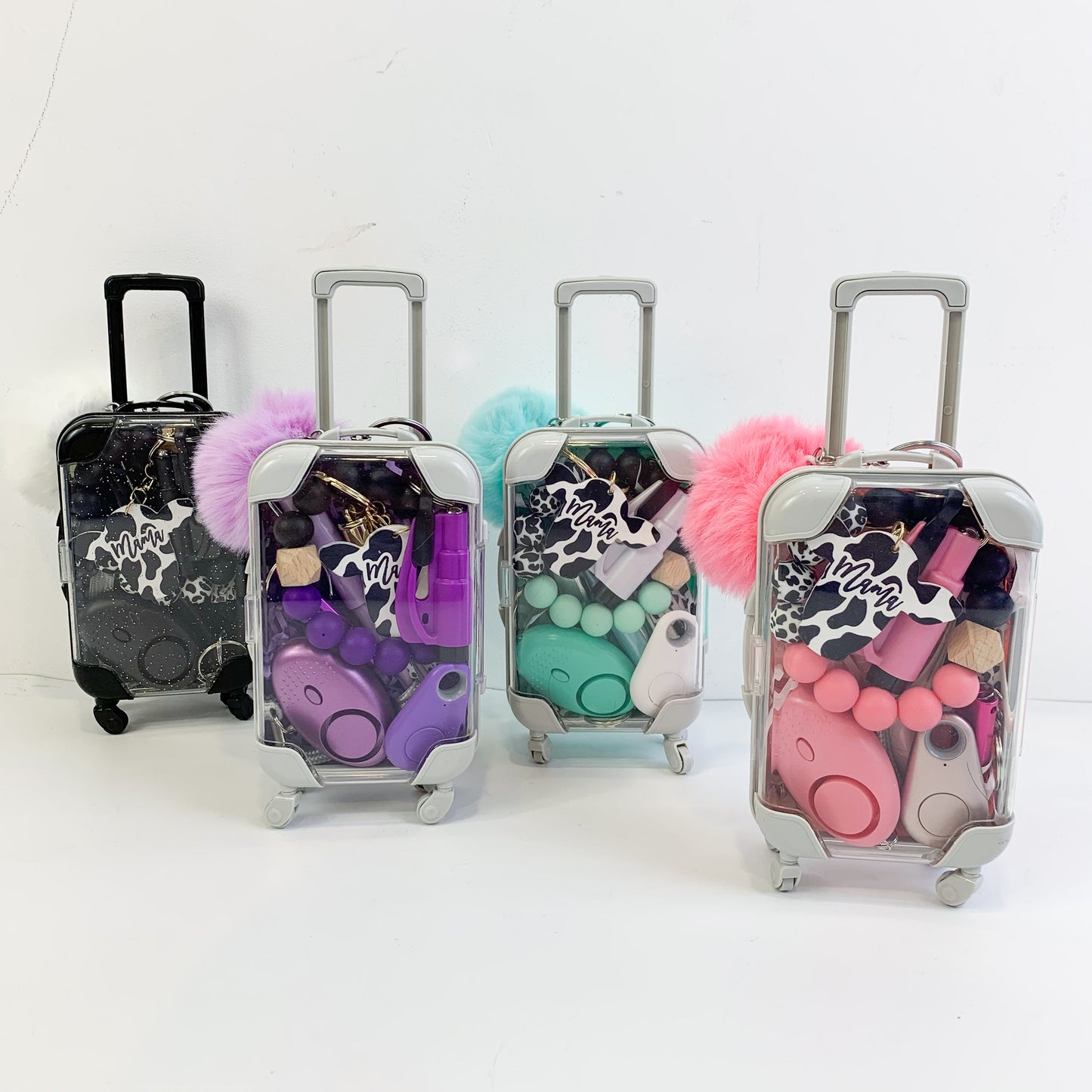 Mini Suitcase Toy - Cow Print Keychain