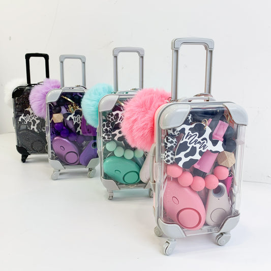 Mini Suitcase Toy - Cow Print Keychain